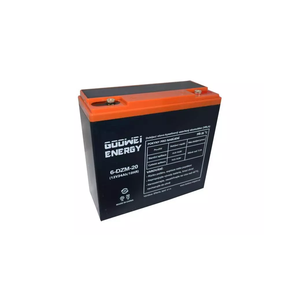 Obrázek produktu Trakční olověný akumulátor 12V 24Ah GOOWEI ENERGY 6-DZM-20 Pb