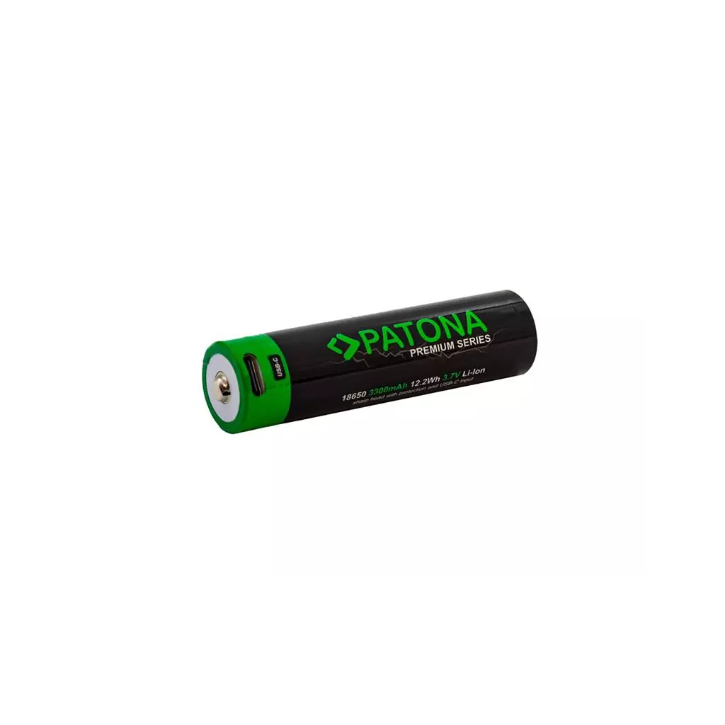 Obrázek produktu Baterie nabíjecí 18650 3300mAh Li-Ion 3,7V Premium PATONA PT6525