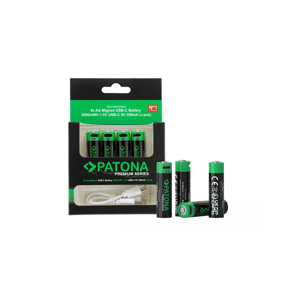 Obrázek produktu Baterie AA (R6) nabíjecí 1,5V/2000mAh PATONA PT1410 4ks