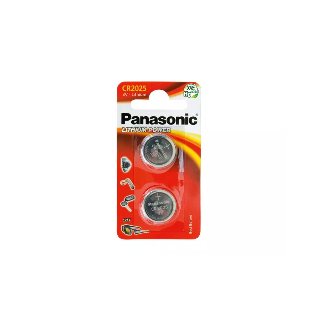 Obrázek produktu Baterie CR2025 PANASONIC lithiová 2ks / blistr