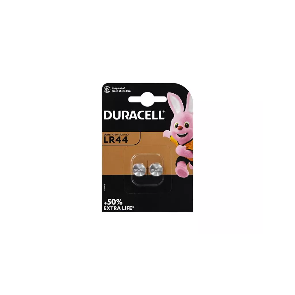 Obrázek produktu Baterie LR44 (A76) DURACELL alkalická 2ks blistr