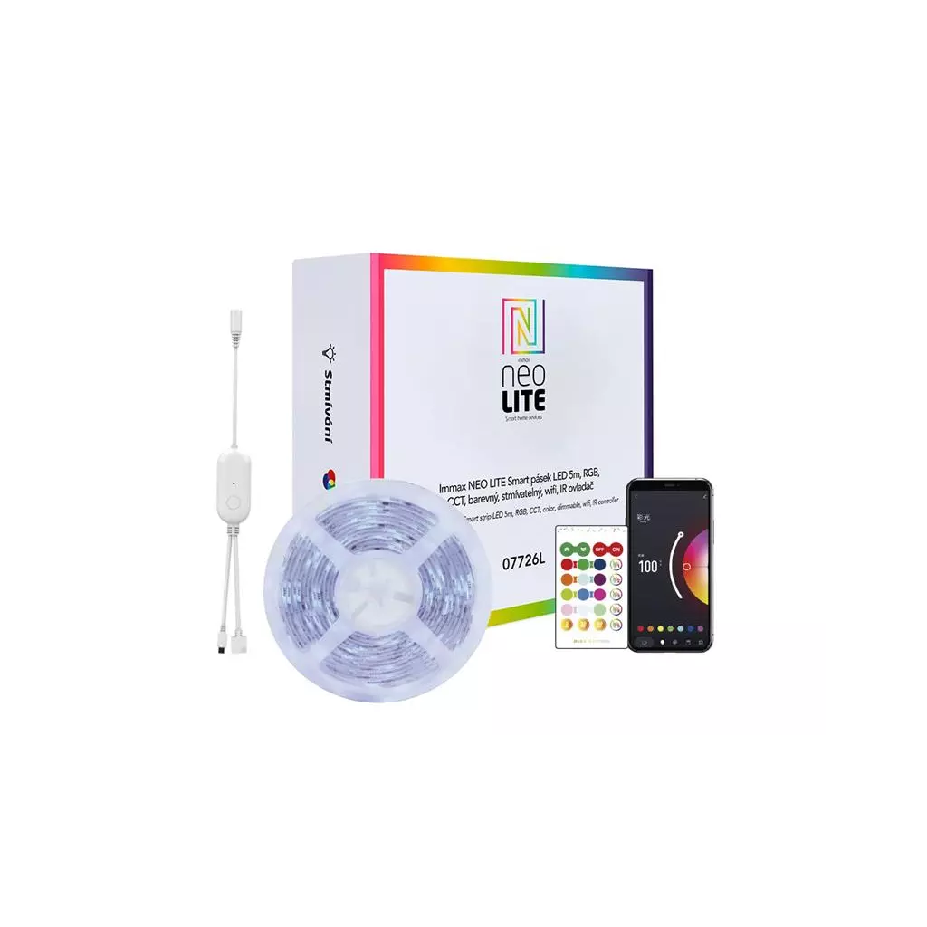 Obrázek produktu Smart LED pásek 12V IP65 24W RGB IMMAX NEO 07726L 5m WiFi Tuya