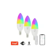obrázek produktu Smart LED žárovka E14 6W RGB+CCT IMMAX NEO 07716CDO WiFi Tuya sada 3ks