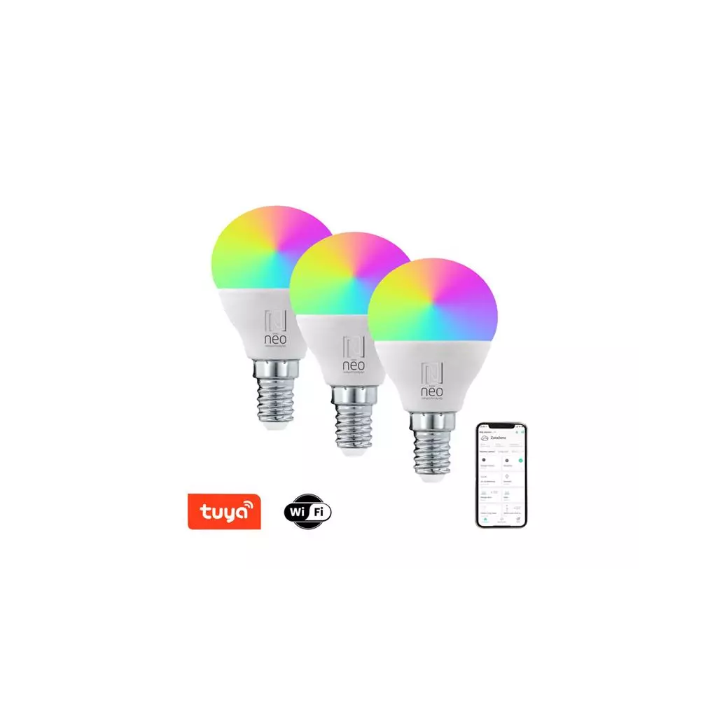 Obrázek produktu Smart LED žárovka E14 6W RGB+CCT IMMAX NEO Lite 07745C WiFi Tuya sada 3ks