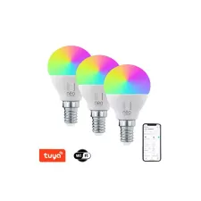 obrázek produktu Smart LED žárovka E14 6W RGB+CCT IMMAX NEO Lite 07745C WiFi Tuya sada 3ks