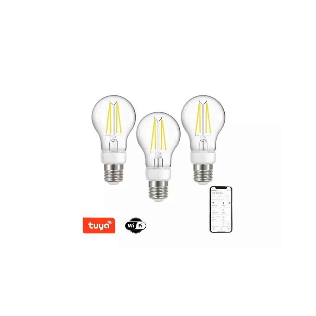 Obrázek produktu Smart LED žárovka filamentová E27 7W IMMAX NEO 07713C WiFi Tuya sada 3ks