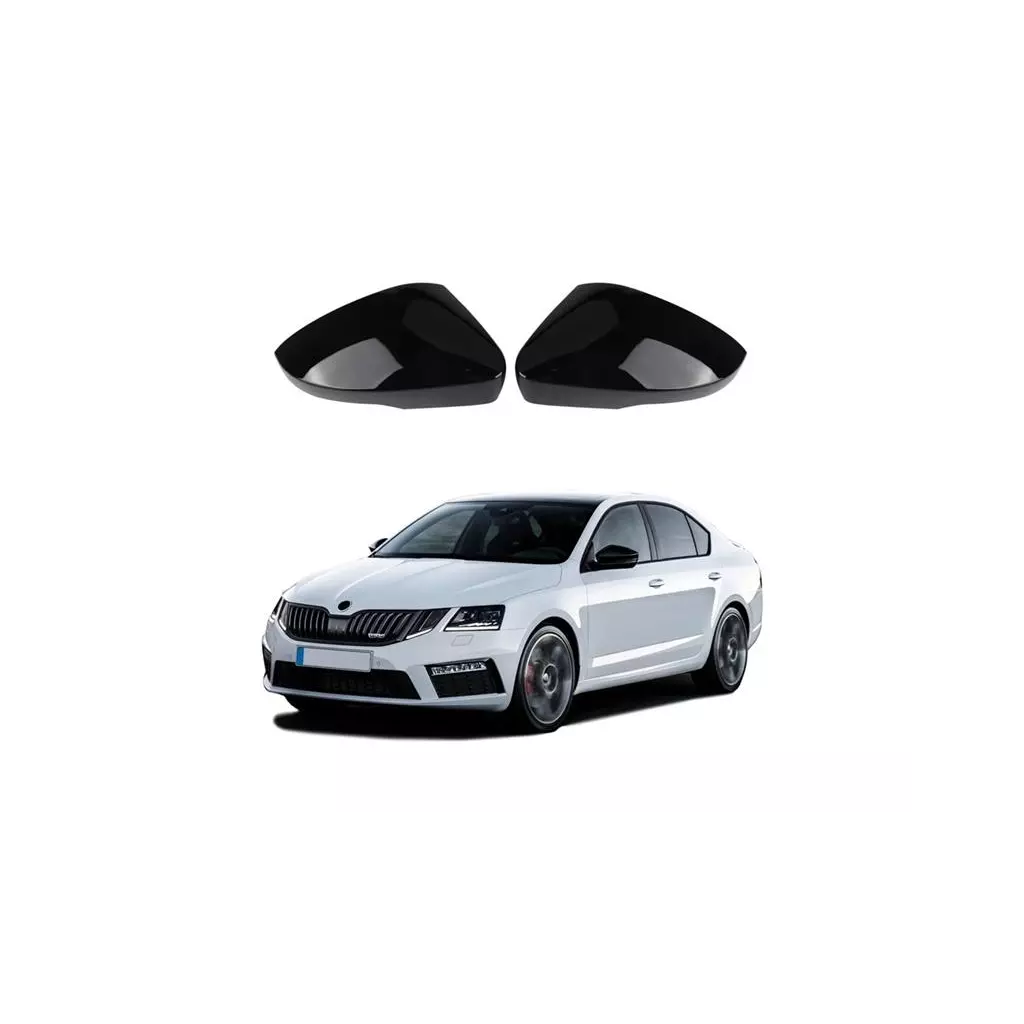 Obrázek produktu Kryty zrcátek Škoda Octavia MK3 2017 - 2019 černé lesklé