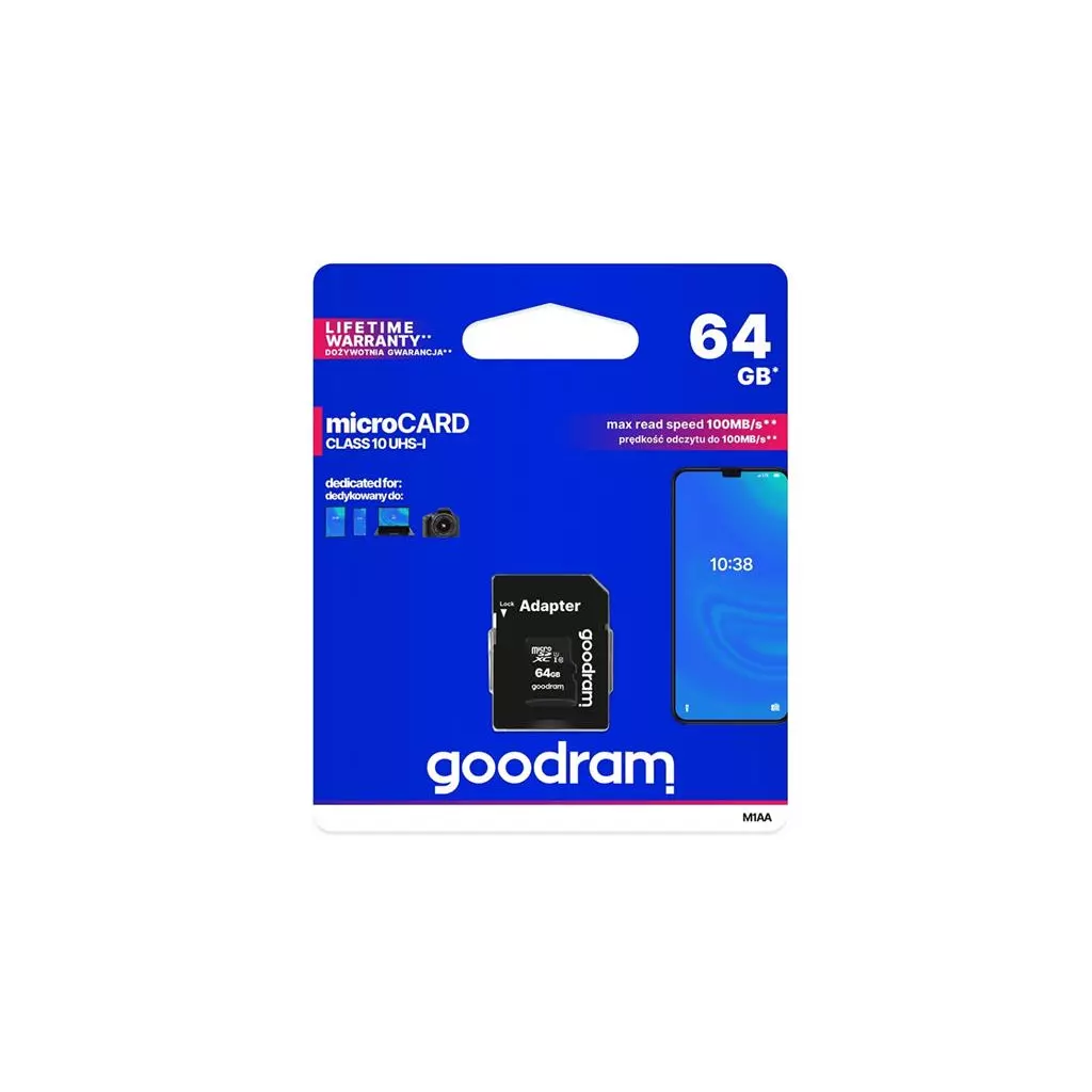 Obrázek produktu Karta paměťová GOODRAM microSD 64GB s adaptérem