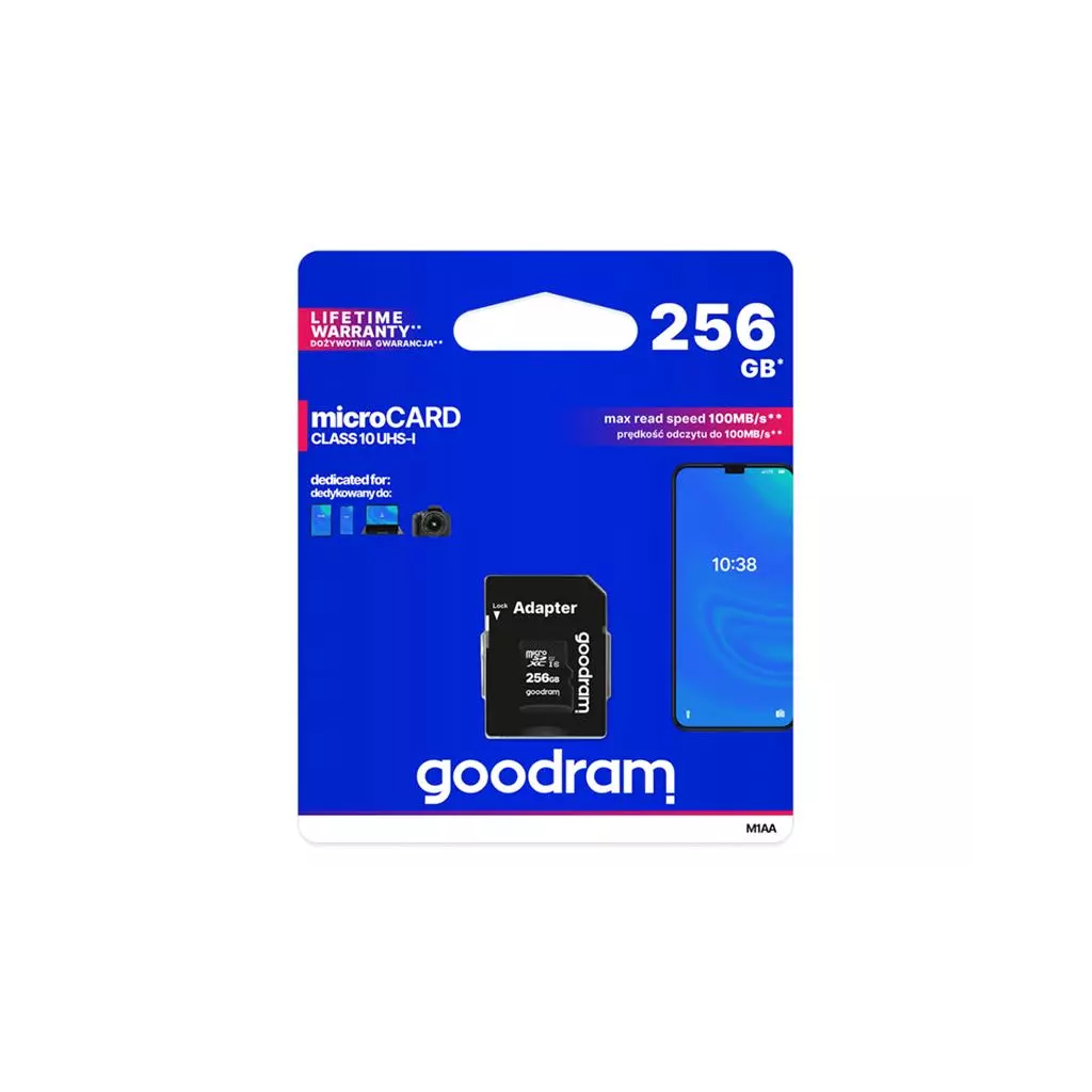 Obrázek produktu Karta paměťová GOODRAM micro SD 256 GB s adaptérem