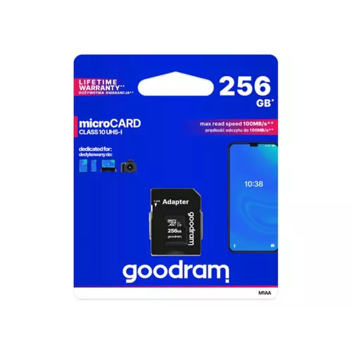 obrázek produktu Karta paměťová GOODRAM micro SD 256 GB s adaptérem