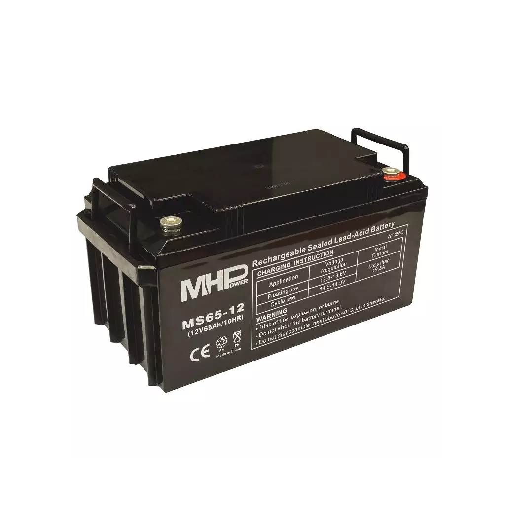 Obrázek produktu MHPower battery • MS65-12 • MHPower olověný akumulátor AGM 12V/65Ah, Terminál T3 - M8